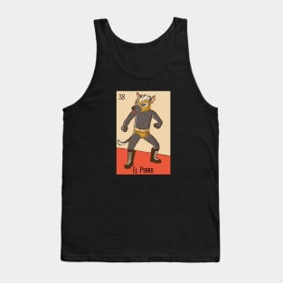 El Perro Mexicano // Mexican Luchador Dog Loteria Card Tank Top